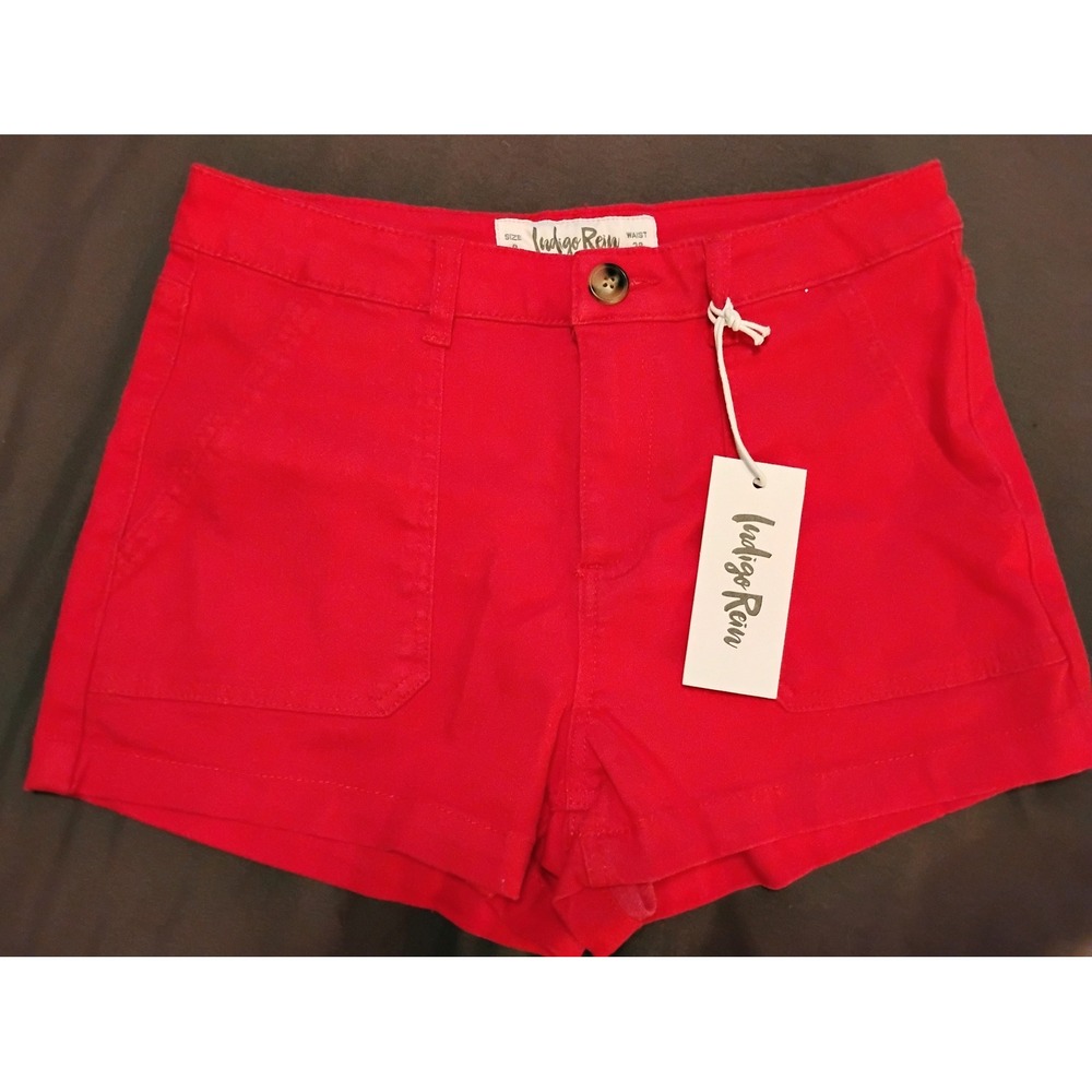 NWT Indigo Red High-Rise Utility Shorts preppy minimalist clean girl beach